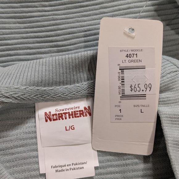 NWT Souvenirs Northern Blue Ribbed Aspen Colorado Pullover Sweatshirt L - Picture 8 of 9